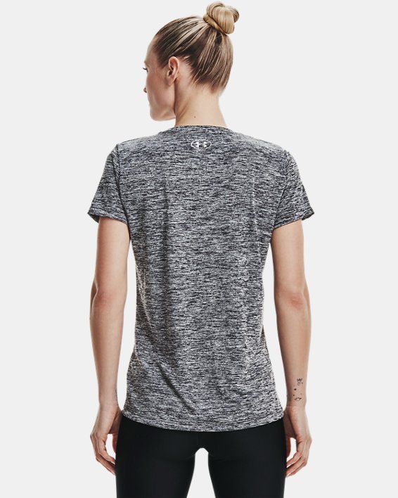 Tee-shirt col V UA Tech™ Twist pour femme, Black, pdpMainDesktop image number 1
